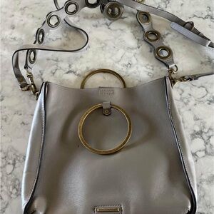 Rebecca Minkoff Gray Crossbody Bag with Gold Ring